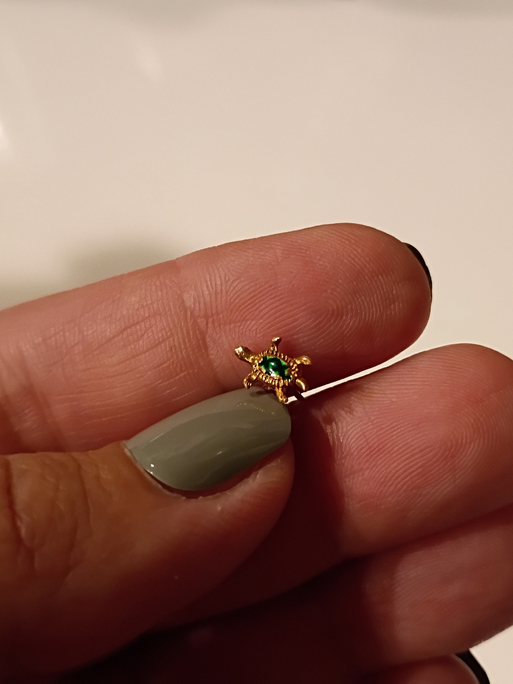 Gold Turtle Earring - Picture 1 of 3